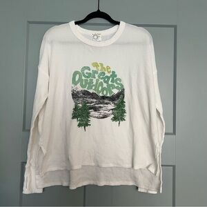 Offline by Aerie Waffle Knit Lounge Top The Great Outdoors Womens Cozy